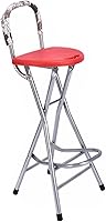 Vista 12 de Taburete de bar plegable con respaldo, taburete plegable de 28 pulgadas de altura de mostrador, taburete plegable portátil para acampar al aire