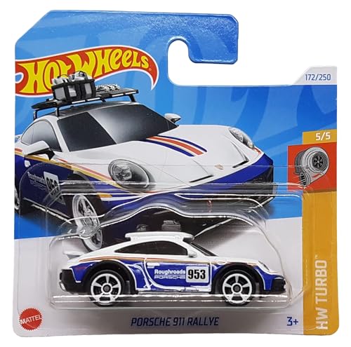 Hot Wheels Porsche 911 Rallye HW Turbo 5/5 (172/250) HRY70 Blanco 2024 + Protector Short Card Frikimonkey