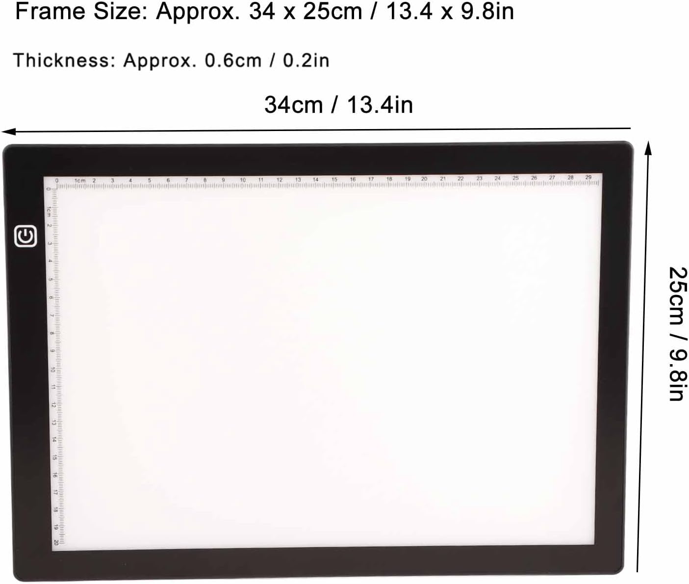 LED Light Copy Board A4 Transparent Animation Art Portable Drawing Tool Ultra Thin Lightweight Design with 3 Level Dimming for Artists Painting Enthusiasts Plastic Material 34 x