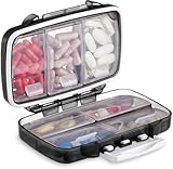 Fullicon Pilulier semainier de Voyage – Boîte médicaments rangement 7 jours –...