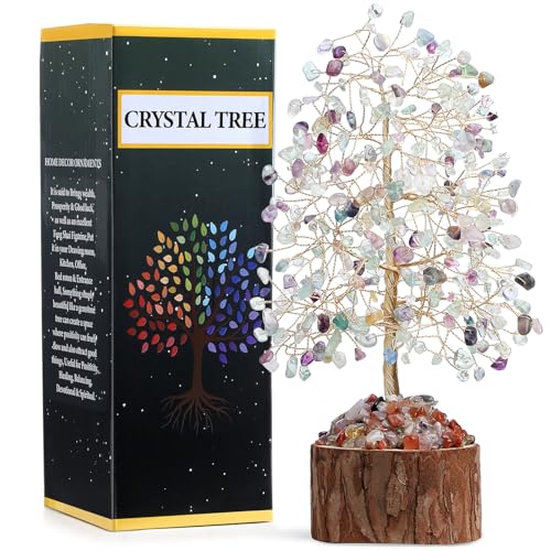 MAIBAOTA Fluorite Crystals Tree of Life Office Home Decor Good Luck Handmade Feng Shui Spiritual Gifts for Women