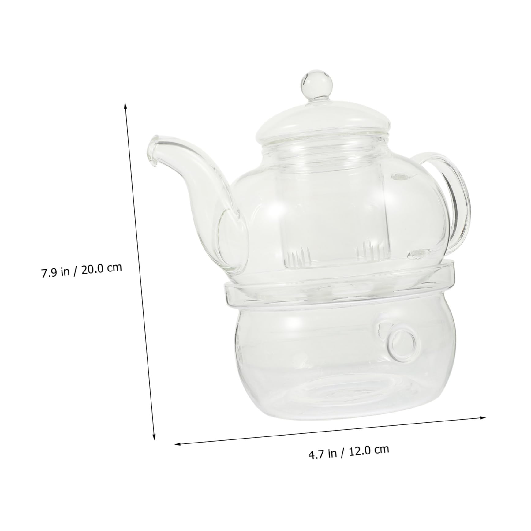 SOLUSTRE Hitzebeständiges Glas Teekannen Satz mit Teesieb und Kerzenhalter Elegantes Kung Fu Teeservice für Haushalt für Gemütlichen Nachmittagstee