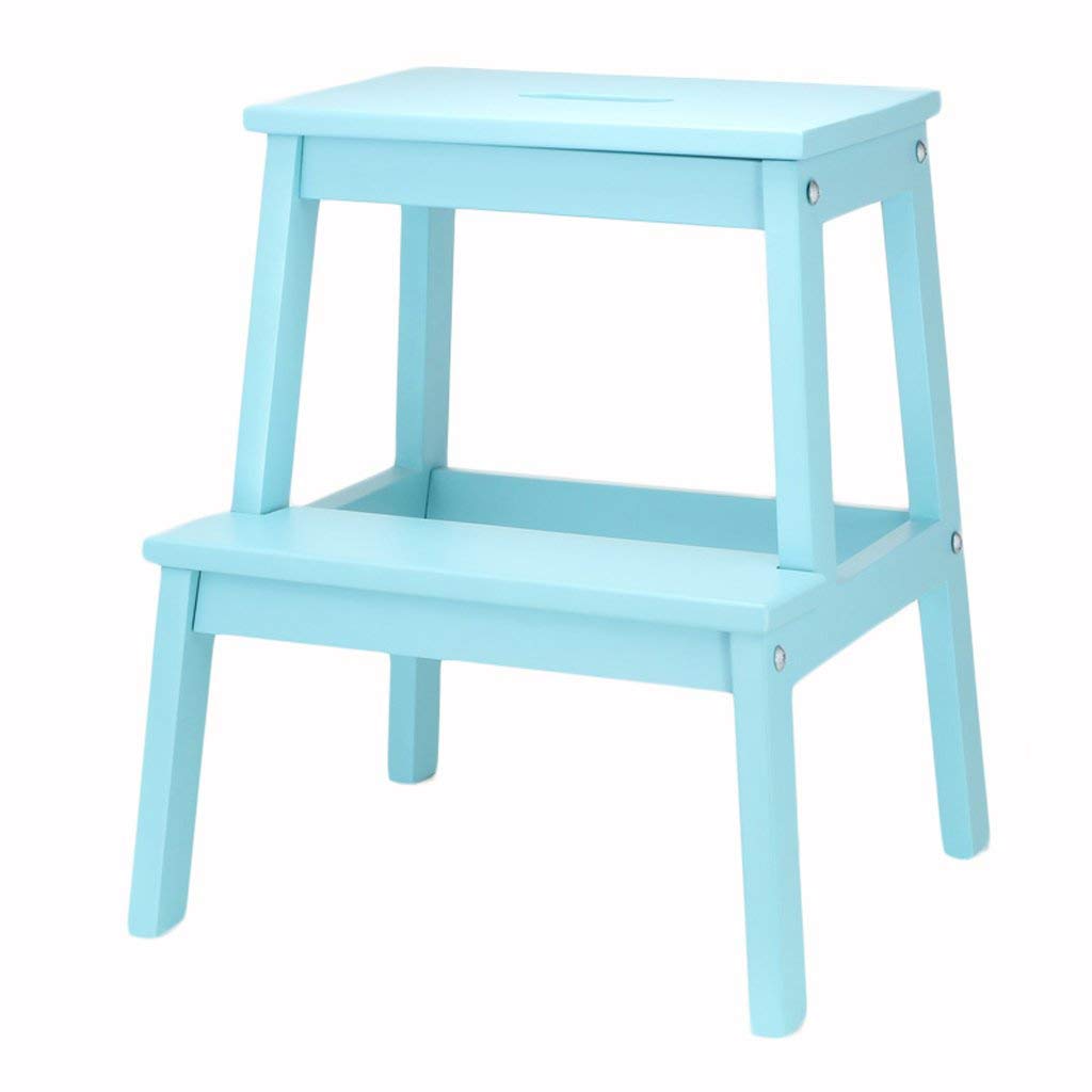 Tabouret de marche en bois massif à 2 couches pour enfants et adultes style nordique