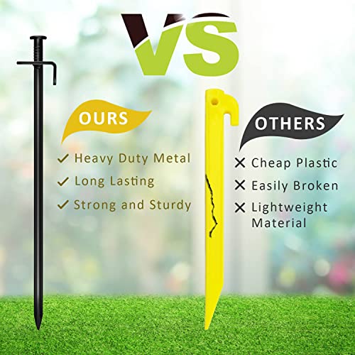 Fcends Tree Stake Kit, Heavy Duty Anchor Support Kit For Young Trees Against Bad Weather, Tree Straightening Kit Include 3Pcs Tree Straps, 3Pcs 11.8 In Metal Stakes, 3Pcs Ropes #TOP2