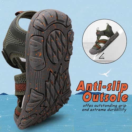 UOVO Boys Girls Summer Water Sandals Closed Toe Lightweight Outdoor Sport Shoes(Toddler/Little Kid/Big Kid)3