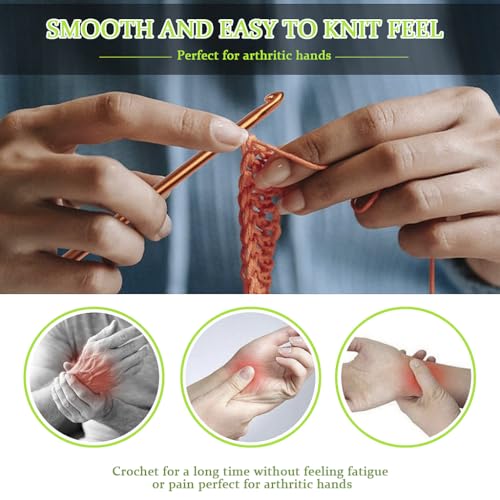 ZGTS Crochet Hooks Set,11PCS Multicolor Aluminum Knitting Needles Kit with Ergonomic Grip Handle Crochet Needles Kit with Stitch Markers for Beginners and Professionals - Image 4