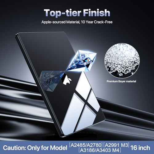 Funda MacBook Pro 16 M4 M3 M2 M1 protector para portátil transparente negro cristal rígido 5