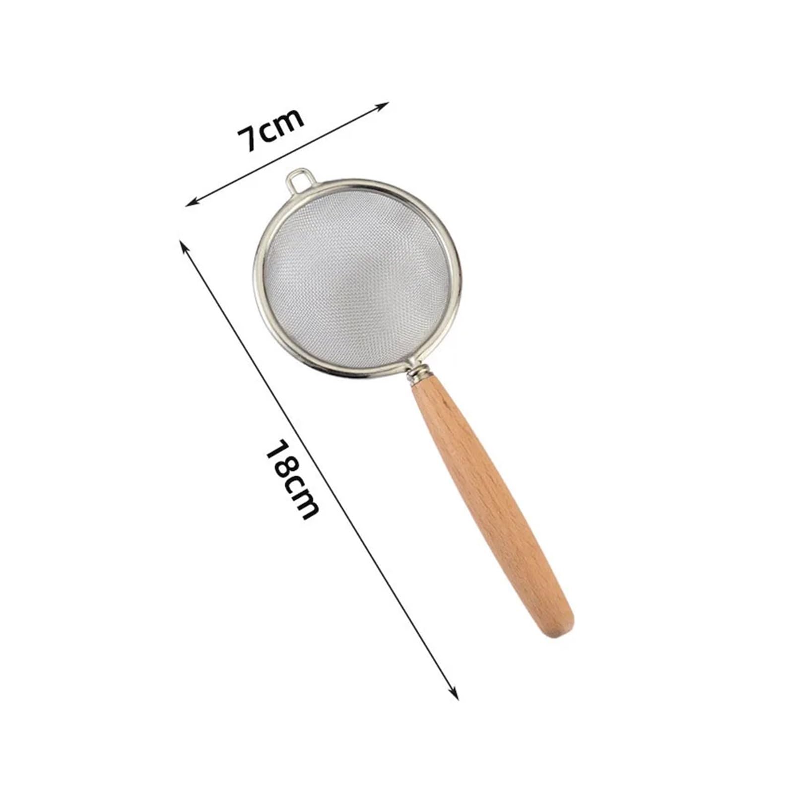 sieb edelstahl Edelstahl-Sieb mit Holzgriff, feine Filterung von Rückständen und Mehl, ideal(S)
