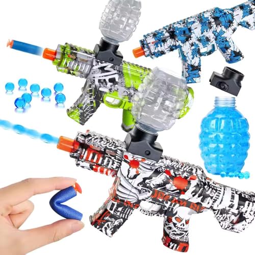 Image of Gel Ball Blaster Gun Automatic Gun for Kids-Adults High Speed Including Gel Balls for Kids and Adults Blue Color (QQ)