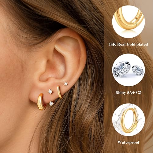 Dainty Gold Earring Stacks 4 Pairs DROPS TO - image 5