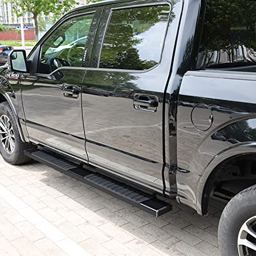 Comnova Pair Running Board Nerf Bar Compatible With 15-23 Ford F150 Crew Cab(4 Full Size Doors) Side Steps,Width 6 Inches H Style Truck Step Nerf Bars Side Step Black #TOP1