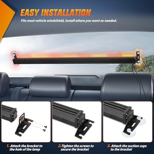 Image of Nilight 144LED Traffic Advisor Strobe Light Bar with Controller Amber Red