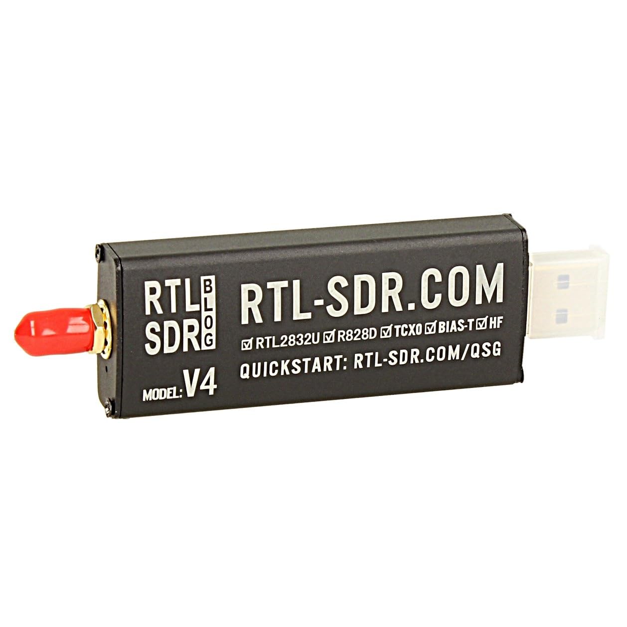 RTL-SDR Blog V4 Tuner SDR R828D haute performance Réception RF améliorée