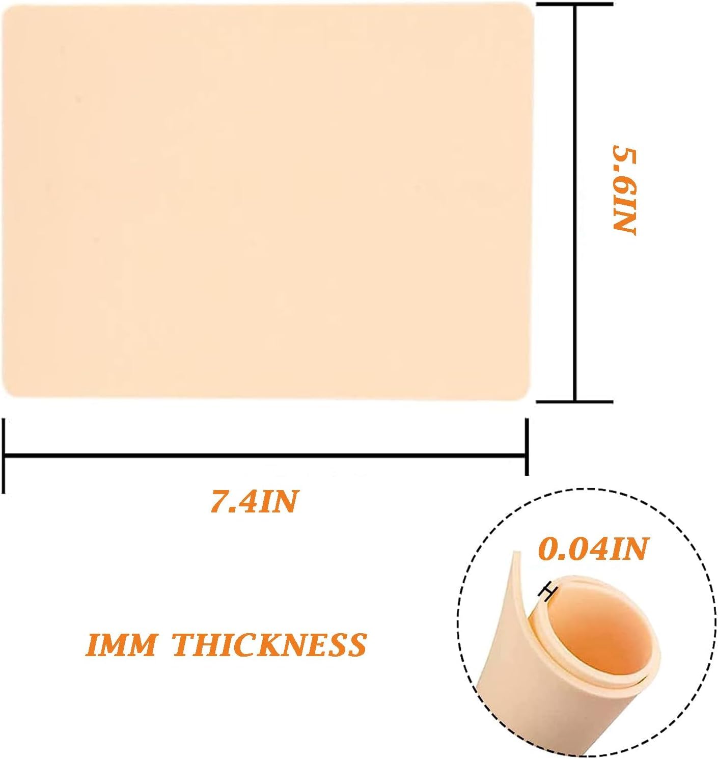 Unihuby Tattoo Practice Skin, 12Pcs 8x6" Double-Sided Silicone Soft Fake Skin for Eyebrow Tattoo Practice - Image 2