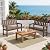 ACUEL 50" HDPE Outdoor Bench Weatherproof Patio Seating, Mocha Brown