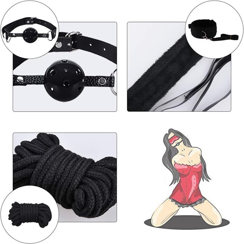 10-teiliges Schwarzes Nylon Starterset, Flexibles Trainingszubehör Für Die Ganze Familie, Geschenk Für Paare - Q-Nl