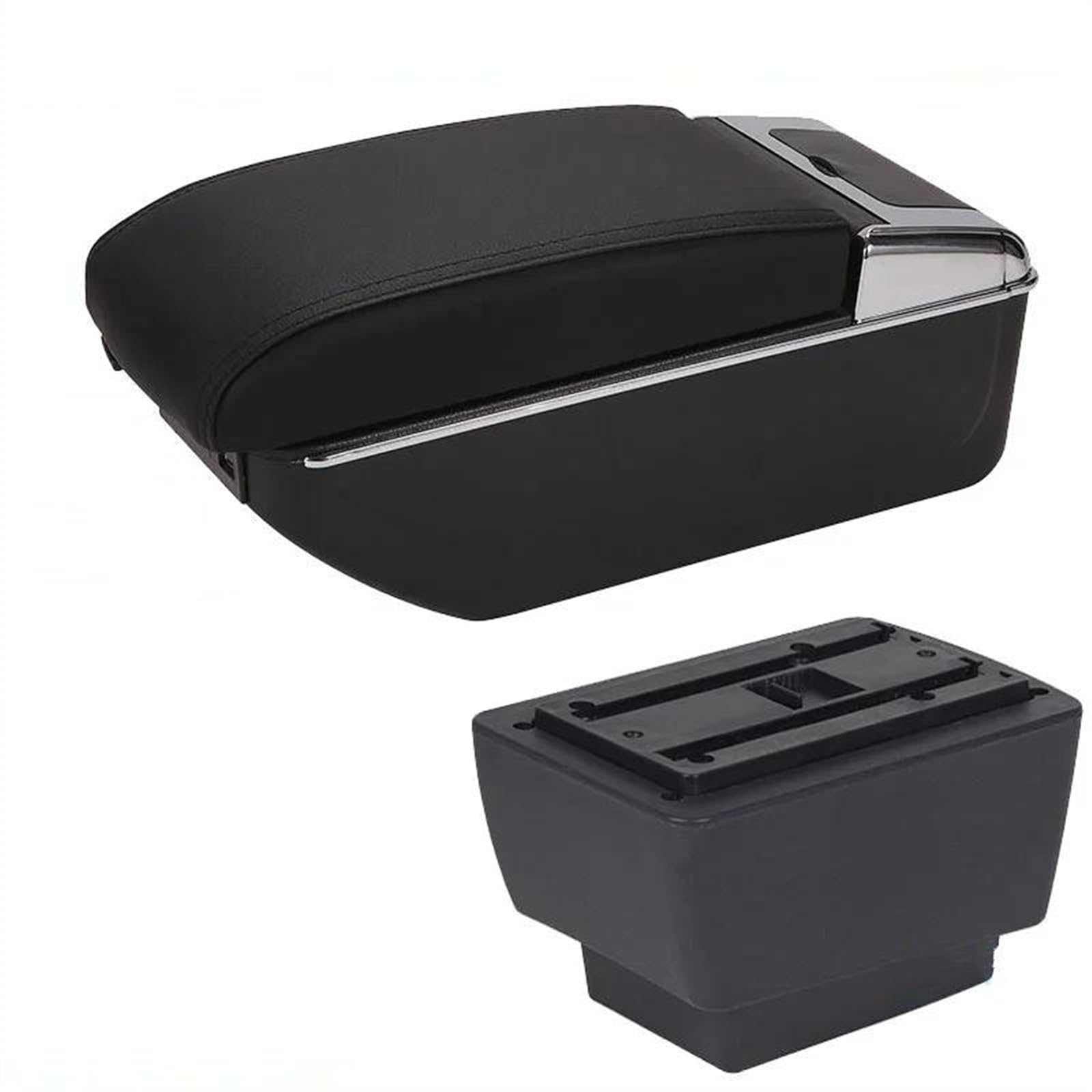 NMJLQW Storage Rack Car Armrest Box Retrofit Parts Storage Box Car Accessorie For Fabia 3 III Combi 2015 2016 2017 2018 2019 2020 2021(B2 Black black 7USB)