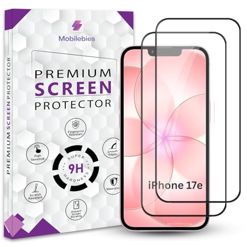 Image of Premium Tempered Glass Screen Protector Guard For iPhone 17e 5G (6.1 Inch, Pack of 2) | Edge to Edge Coverage With Easy to installation kit