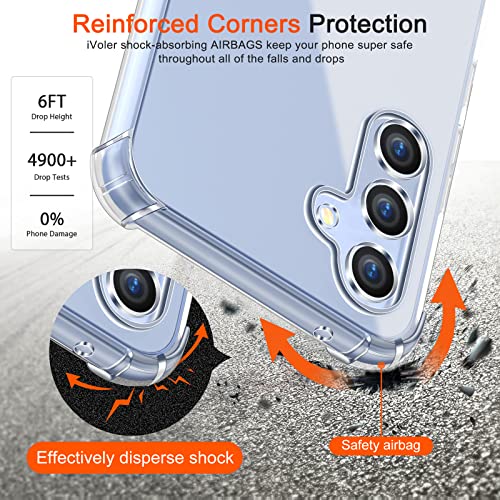 Image of Lustree Back Cover Transparent Case Compatible with Samsung Galaxy A54 | Clear + TPU Case with 4 Corner Air Cushion Protection & Camera Protection | Slim& Stylus Cover