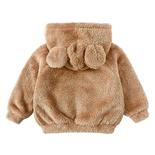 Toddler Unisex Fleece Hoody Jackets Trendy Zip Up Warm T𝐞ddy Coat Kids Cute B𝐞ar Ears Winter Casual Outwear Tops3