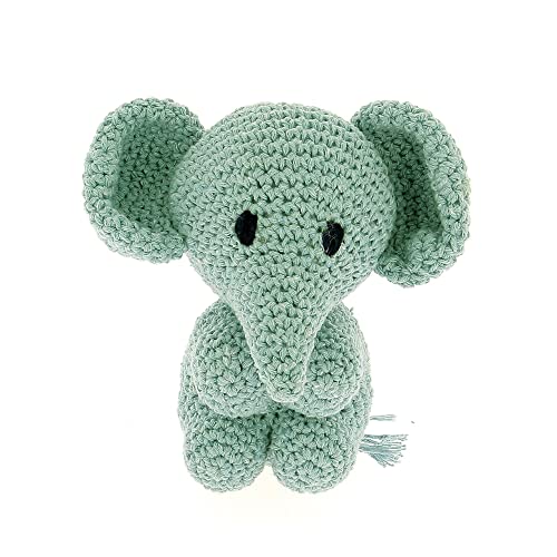 Kit Éléphant Mo Barbante Hoooked DMC pour décorer une chambre d'enfant avec un amigurumi fait main