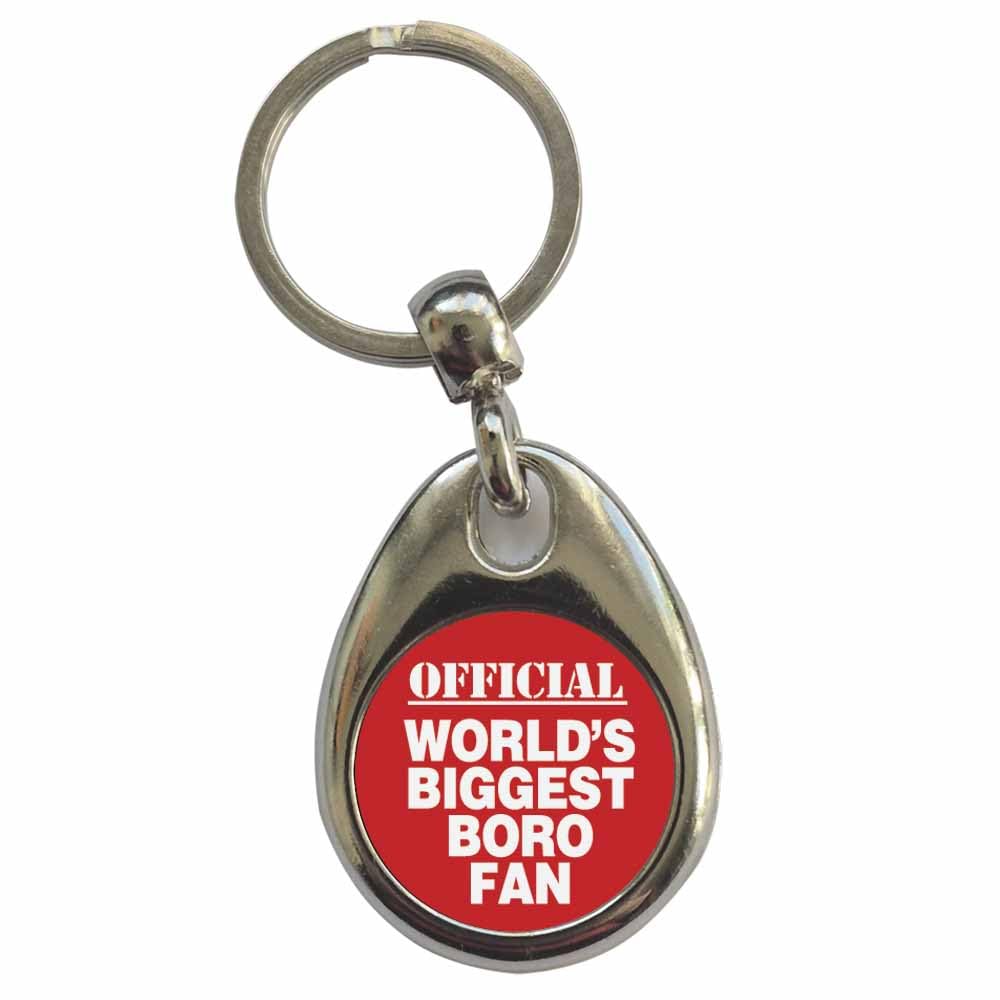 Ozorath World's Biggest Boro Fan Keyring Keychain with Split Ring Attachment and Metal Key Fob
