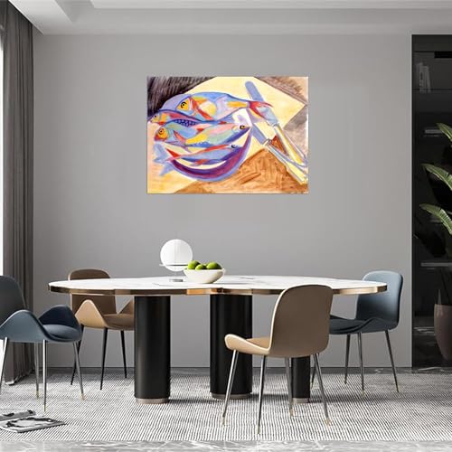 Impression sur Toile Célèbre Tableaux Nature Morte Poisson Vintage - 3