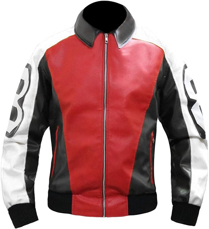Image of 8 Pool Bomber Jacket- Faux Leather Seinfeld David Puddy Eight ball Lettermen Jacket - 90's Bomber Jacket