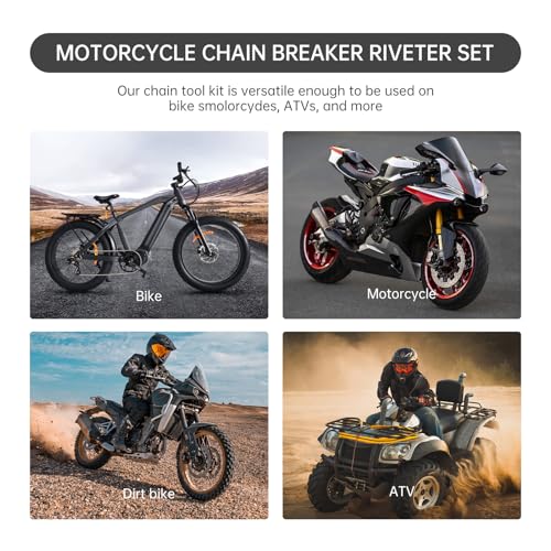 Image of Windance 13Pcs Chain Breaker Tools Chrome Vanadium Steel Chain Removal Cutter Riveter Kit, #35 420 428 520 525 528 530 630 Repair Tool for Motorcycle ATV Dirt Bike Scooter Bicycle Tractor