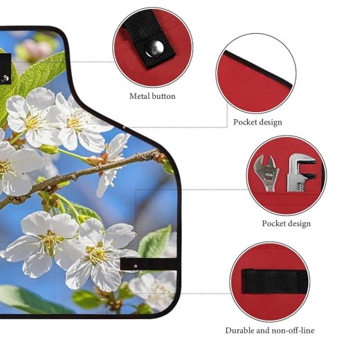 Delantal herramienta con diseño de flores de cerezo miniatura 3