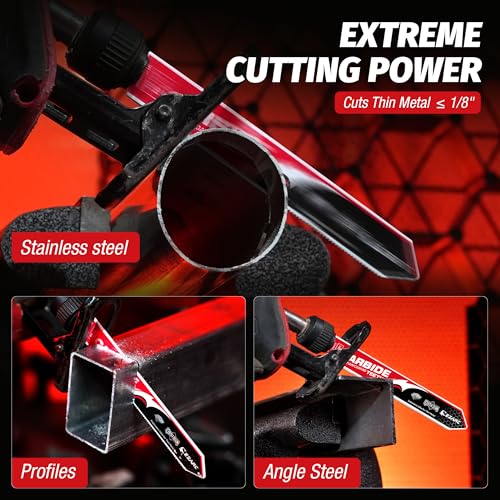 Image of EZARC Obsidian Carbide Reciprocating Saw Blade (Pro) 18TPI Endurance Ultra for Thin Metal, Cast Iron, Alloy Steel 6-Inch, 2-Pack