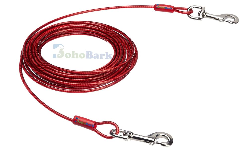 See full amazon price history chart for BohoBark Heavy Duty Vinly Coated Tie-Out Cable/Leash for Dogs up to 60 Kg - 20 Ft - Red BohoBark Heavy Duty Vinly Coated Tie-Out Cable/Leash for Dogs up to 60 Kg - 20 Ft - Red (B0C8D6PXJ2) Amazon Price History, Amazon Price Tracker