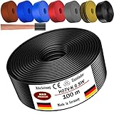 Cable de 5 a 100 m H07 V-K 6 mm² negro, marrón, azul oscuro, amarillo verdoso, gris, rojo o azul claro, cable individual flexible (negro, 100 m)