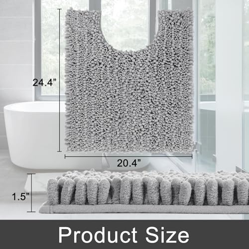 image for Yimobra Toilet Rug U Shaped Washable 24x20 Inch - Ultra Soft Absorbent