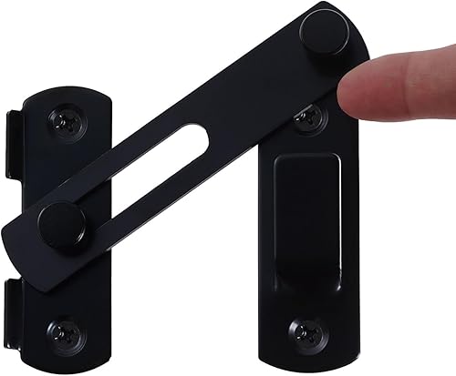 Topbuti Paquete de 4 cerraduras de puerta de granero, cerraduras de acero inoxidable para puerta corrediza, 3.9 x 2.8 pulgadas, cerraduras de puerta