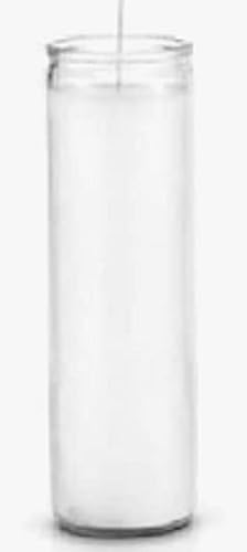 Miniatura 1 de Velas blancas de oración en vidrio, 1 vela religiosa sin perfume, bodas, fiestas o para devocional de vigilia de la iglesia, largo tiempo de