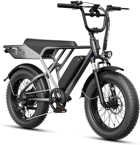 Jasion RetroVolt Electric Bike for Adults, 2000W Peak - 30MPH Electric Dirt Bike, 48V 13AH Battery, 70Miles Max Range Electric Motorcycle, 20'' X 4'' Fat Tire All-Terrain E-Bike