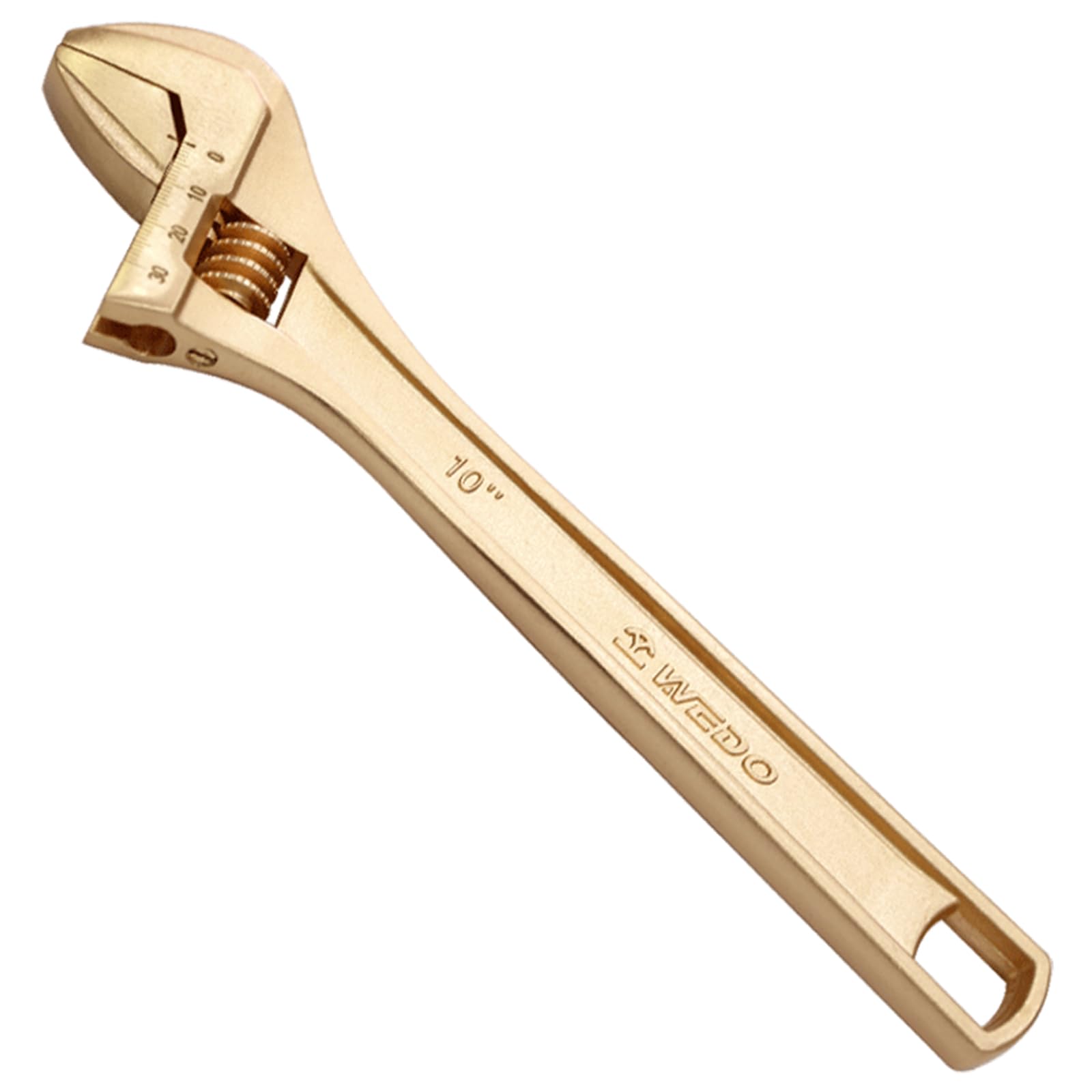 WEDO Nieiskrzący klucz nastawny, klucz do dużych obciążeń 30,5 cm, szeroki otwór szczękowy 36 mm, długość 300 mm, brąz aluminiowy, odporność na korozję, oznaczenie skali metrycznej, ergonomiczny