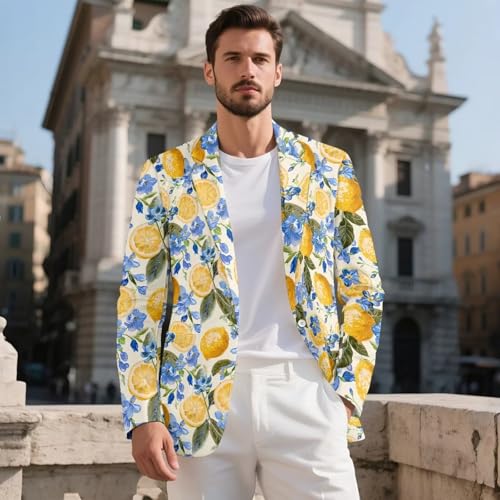 Men's Casual Blazer with Lining Slim Fit Lapel One Button Suit Jackets Lightweight Business Sports Coats S-5XL2