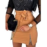 high heels stiefel leder schwarz Hohe Taille Bleistift Rock herstellt aus PU Leder, gut dehnbar und hautfreundlich,liegt eng an und betont Ihre Figur.