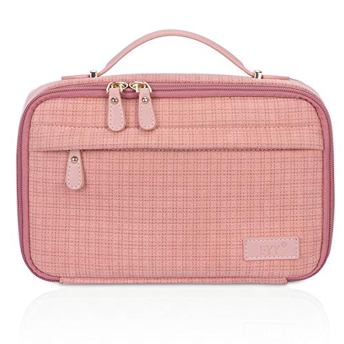 FYY Travel Toiletry Bag for Women and Men, Large Capacity Cosmetic Bag Makeup Toiletries Kit Zippered Organizer Bag with Top Handle Pure Pink