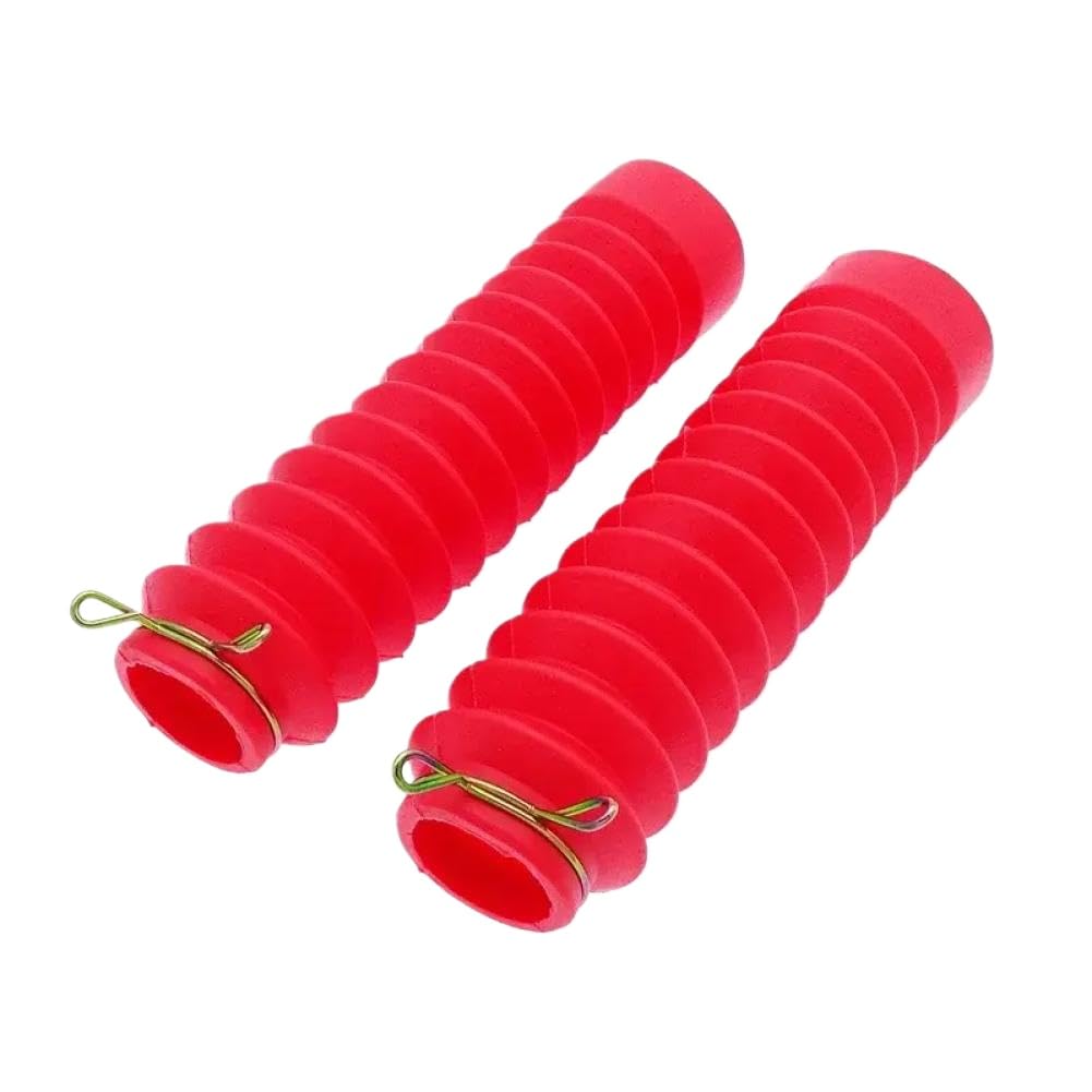 Manicotto in gomma per copertura ammortizzatore forcella anteriore moto compatibile con modelli universali(Red)