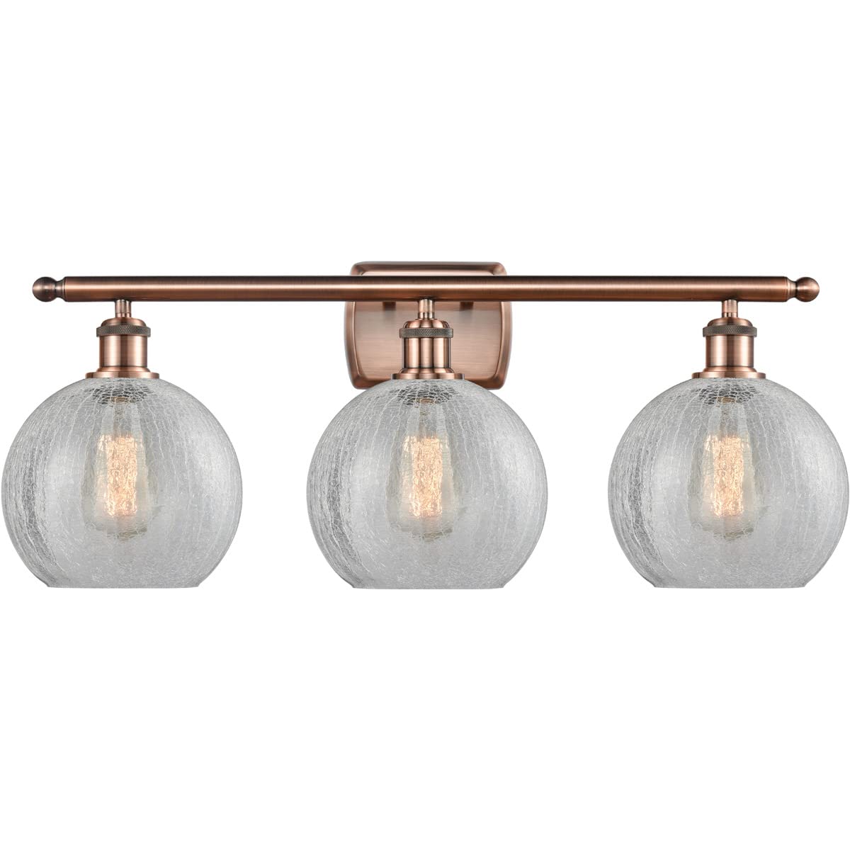 Innovations 516-3W-AC-G125-LED Athens 3 Bath Vanity Light Part of The Ballston Collection, Antique Copper