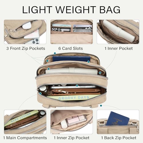 Image of CLUCI Anti Theft Crossbody Bags for Women Travel Small Crossbody Bag Purses for Women RFID Nylon Belt Bag