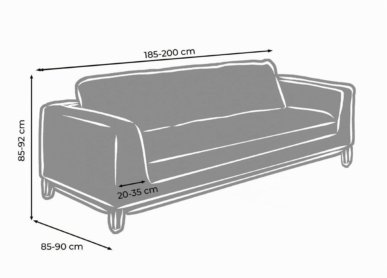 BIANCHERIAWEB Copridivano Fodera Telo Protezione Divano con Laccetti Fiocco Disegno Prezioso 3 Posti Beige
