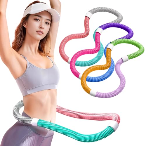 【進級・人気】ZsunNa 1.3kg フラフープ ダイエット ウェイト付き ベリー フィットネス PVCソフトスプリングフープ 折りたたみ式 ポータブル フラサークル 脂肪燃焼 筋トレ シェイプアップ (ウエスト・背中・脚・胸 エクササイズ) 室内/公園