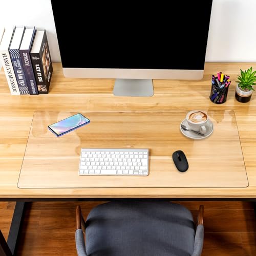 Clear Desk Mat 35.4"×15.7" Large Transparent Computer Desk Mat Non-Slip
