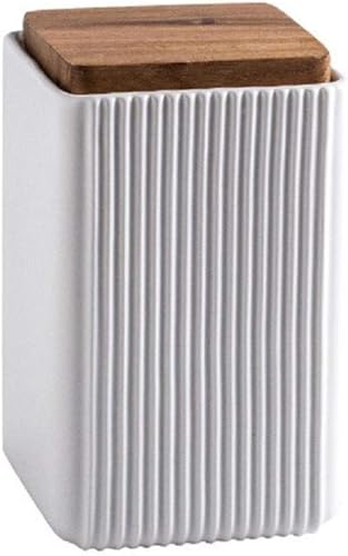 Recipiente de almacenamiento de alimentos, tarros cuadrados de cerámica para galletas, recipiente de cocina con tapa hermética, bueno para