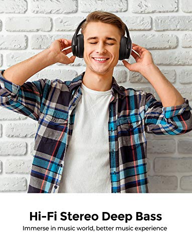 Mpow H19 IPO Active Noise Cancelling Headphones, Bluetooth 5.0 Wireless Headphones with CVC8.0 Microphone, Hi-Fi Stereo D eep Bass, Rapid Charge 35H Playtime for TV, Online Class, Home Office