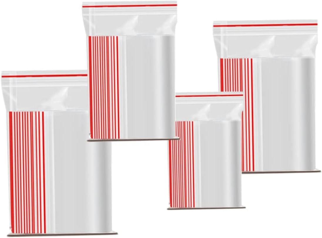 CLassiC Eco Friendly Bags Svp, Zip Lock Pouch Reusable| Resealable Self Lock Covers Plastic Bags Storage Pouches -100Pcs (5X6 Inches) - Transparent